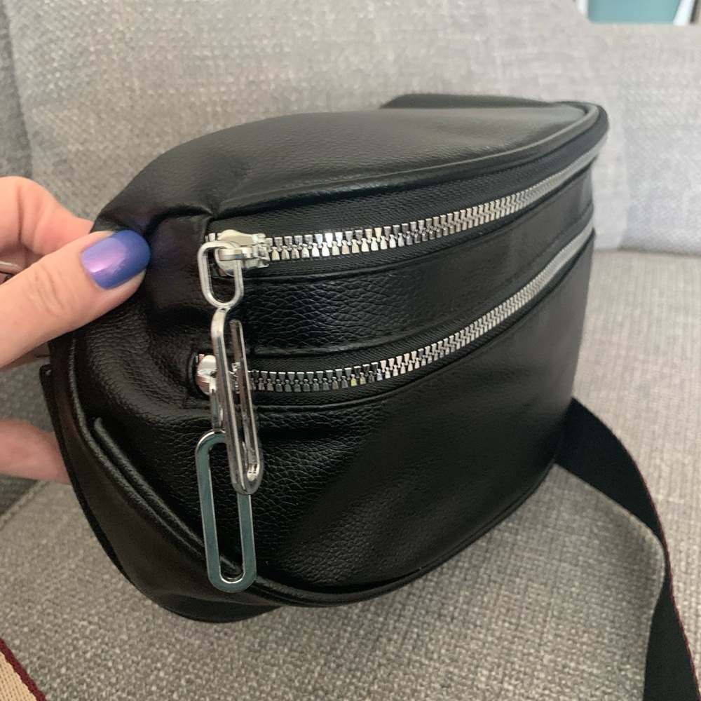 Black Leather Crossbody Bag